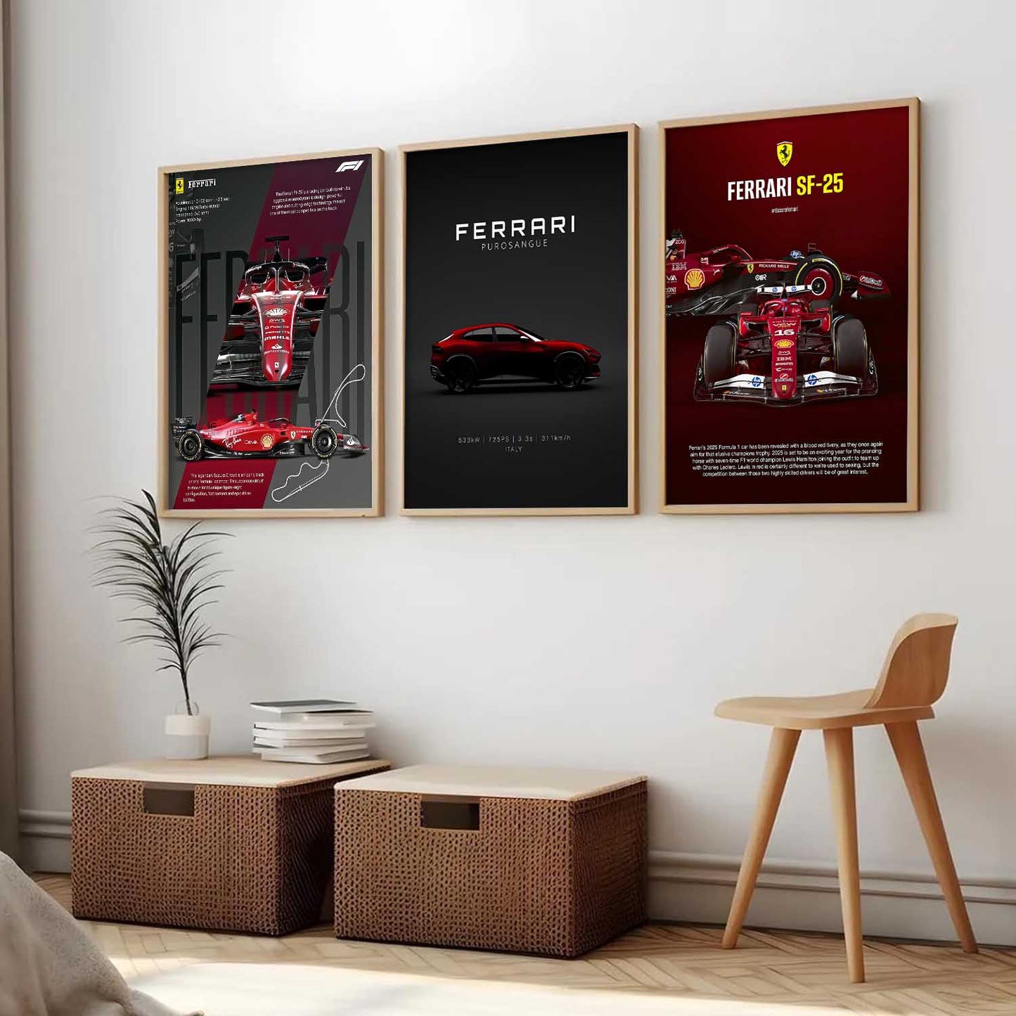Big Ferrari Cars Wall Art Paintings for Living Room Bedroom