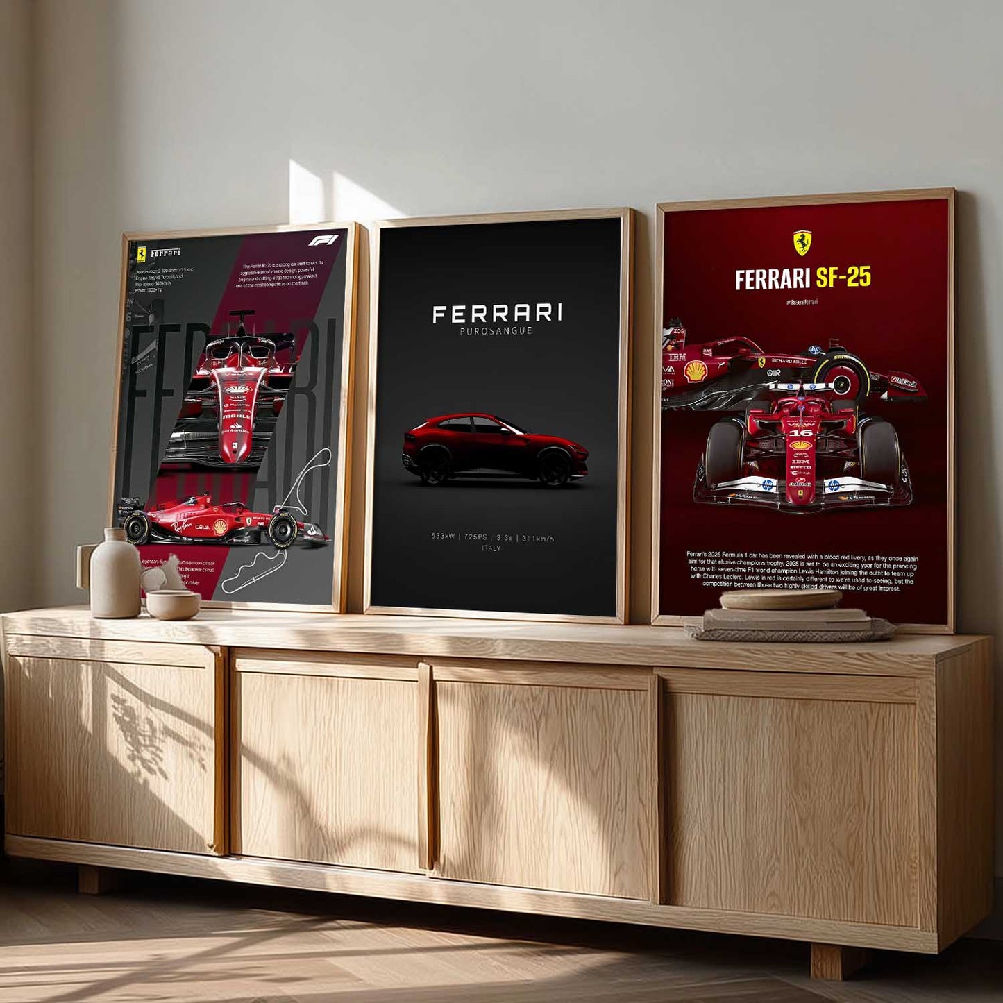 Big Ferrari Cars Wall Art Paintings for Living Room Bedroom