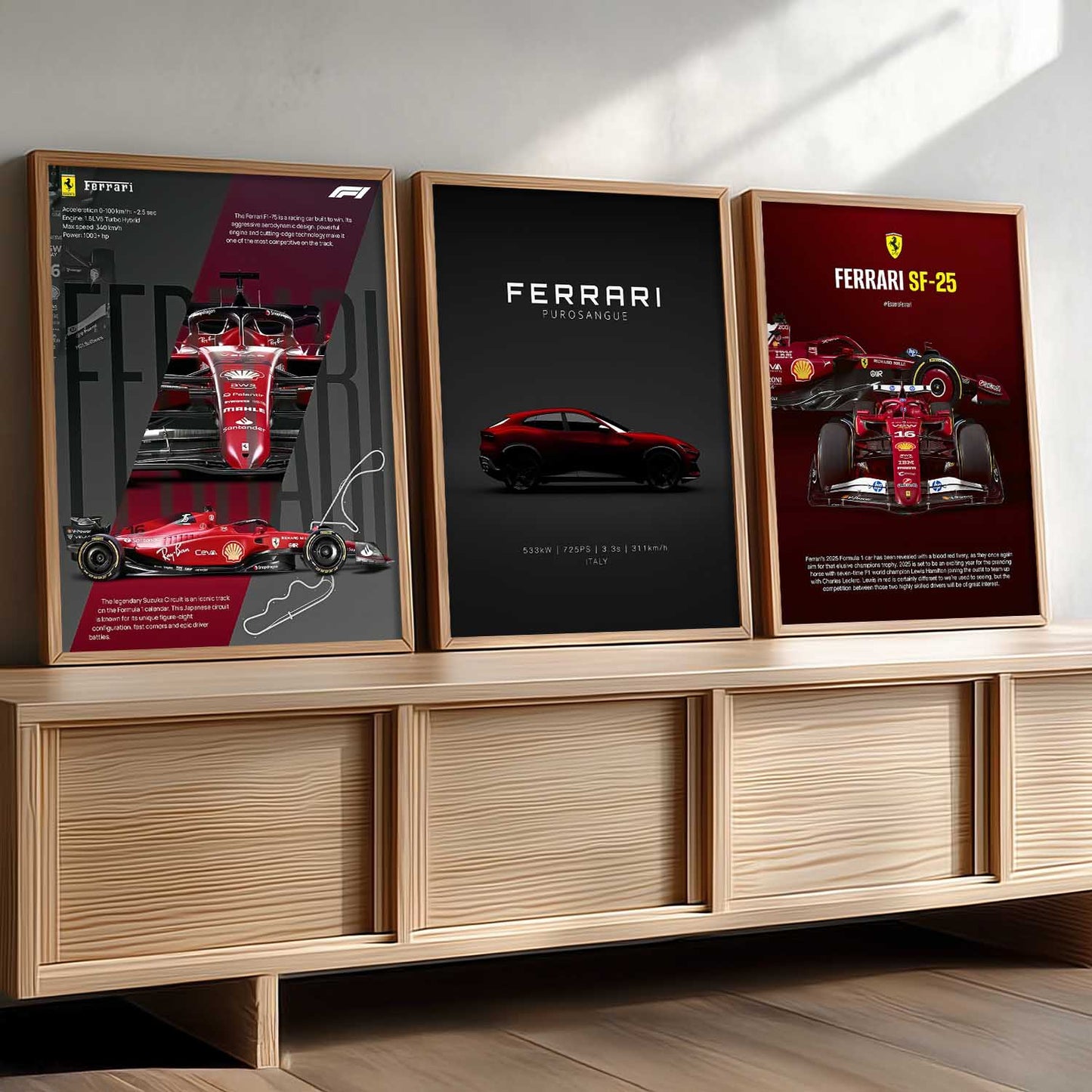 Big Ferrari Cars Wall Art Paintings for Living Room Bedroom