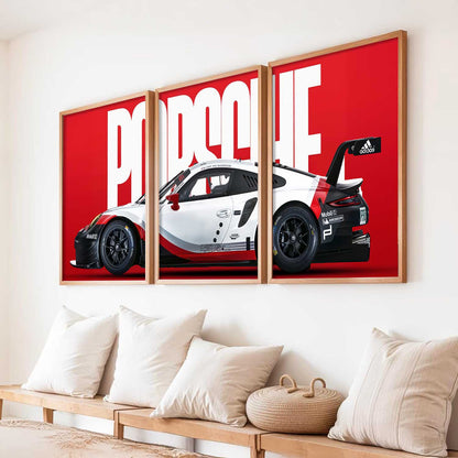 Big Porsche Car Wall Art Paintings for Living Room Bedroom