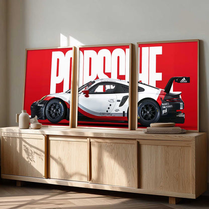 Big Porsche Car Wall Art Paintings for Living Room Bedroom