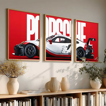 Big Porsche Car Wall Art Paintings for Living Room Bedroom