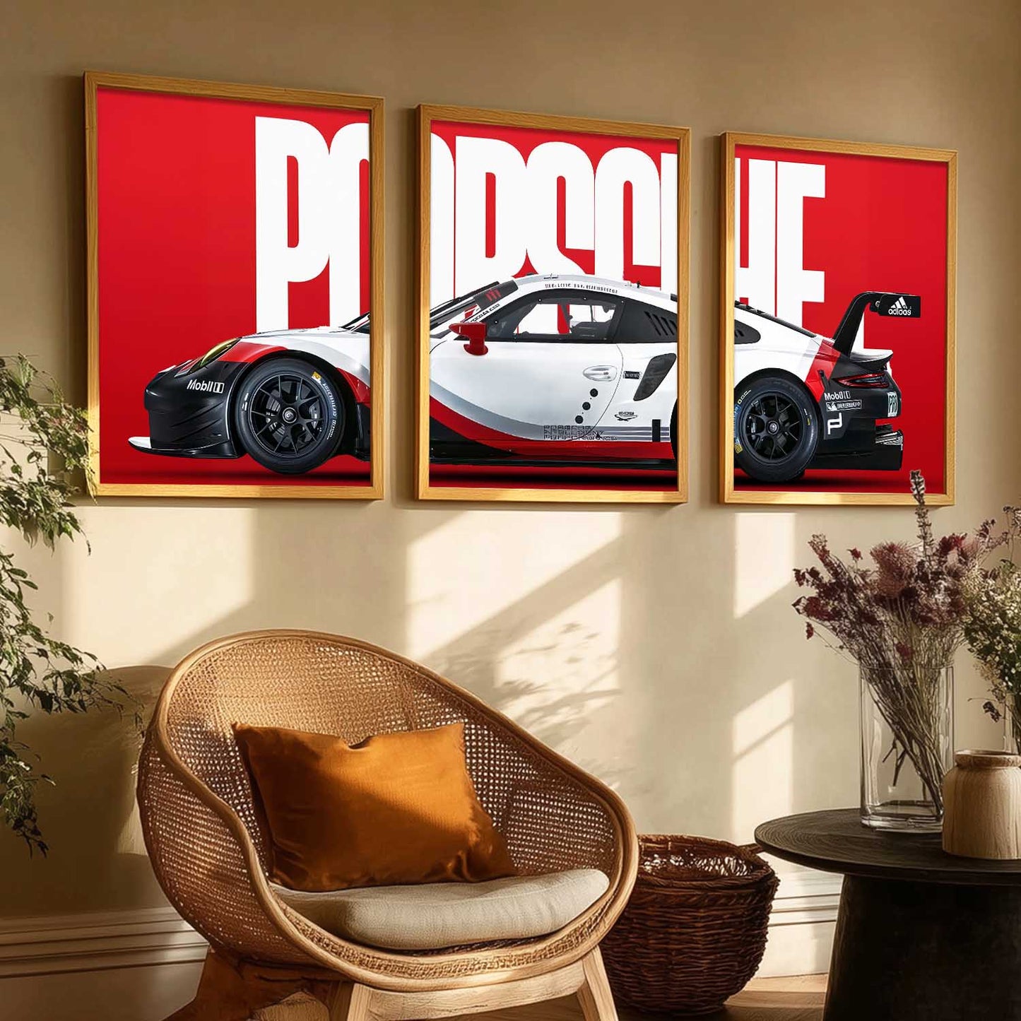 Big Porsche Car Wall Art Paintings for Living Room Bedroom