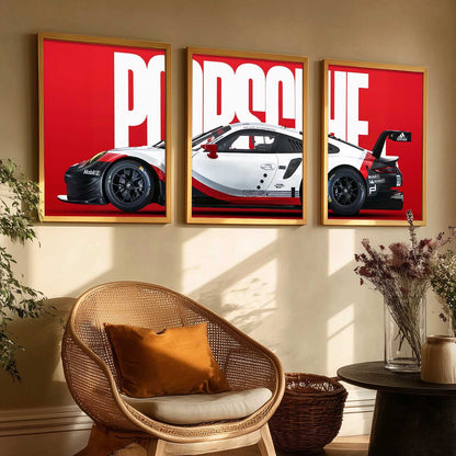 Big Porsche Car Wall Art Paintings for Living Room Bedroom