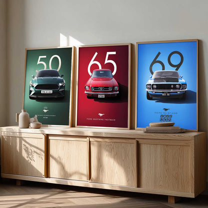 Big Ford Mustang Cars Wall Art Paintings for Living Room Bedroom