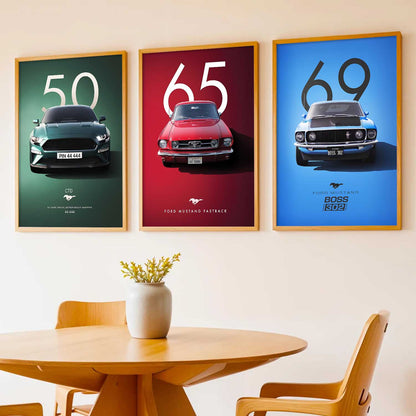 Big Ford Mustang Cars Wall Art Paintings for Living Room Bedroom