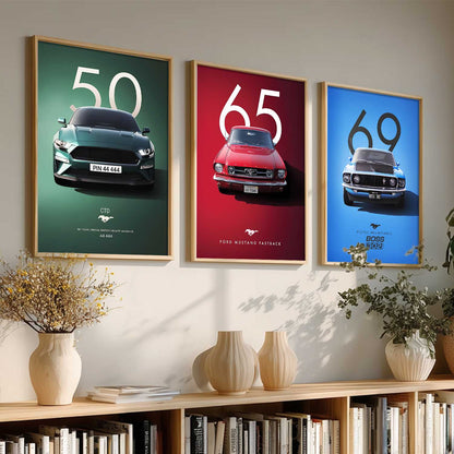 Big Ford Mustang Cars Wall Art Paintings for Living Room Bedroom