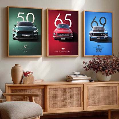 Big Ford Mustang Cars Wall Art Paintings for Living Room Bedroom