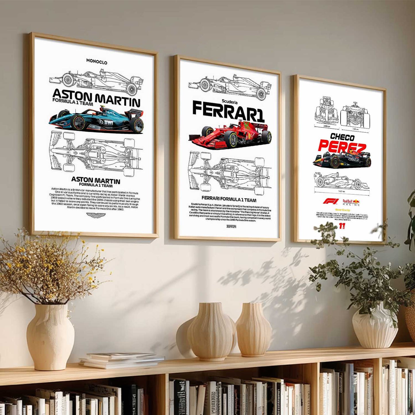 Big Formula 1 Cars Wall Art Paintings for Living Room Bedroom