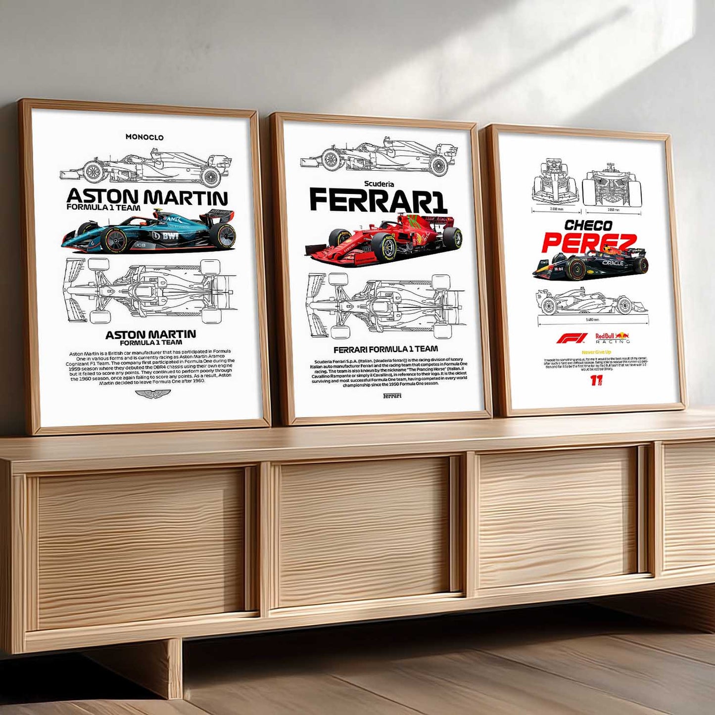 Big Formula 1 Cars Wall Art Paintings for Living Room Bedroom