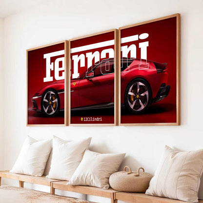 Big Ferrari Car Wall Art Paintings for Living Room Bedroom