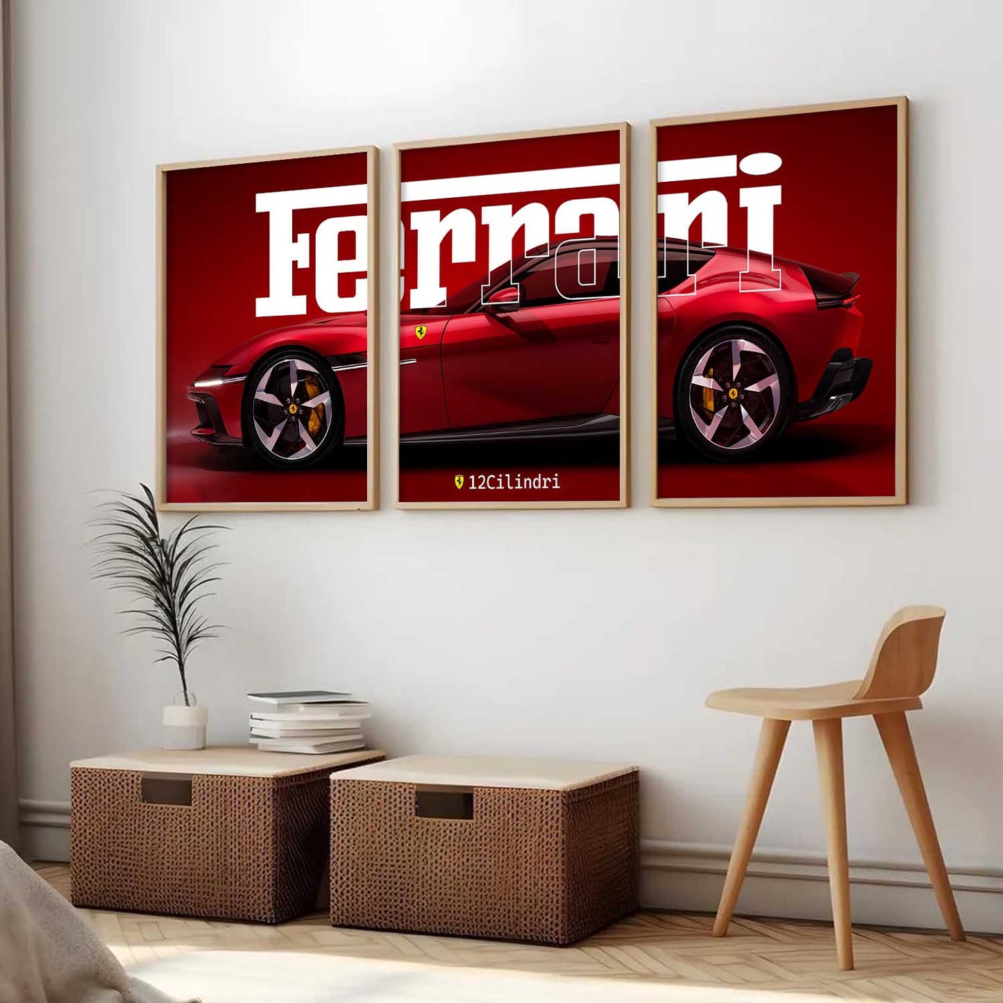 Big Ferrari Car Wall Art Paintings for Living Room Bedroom