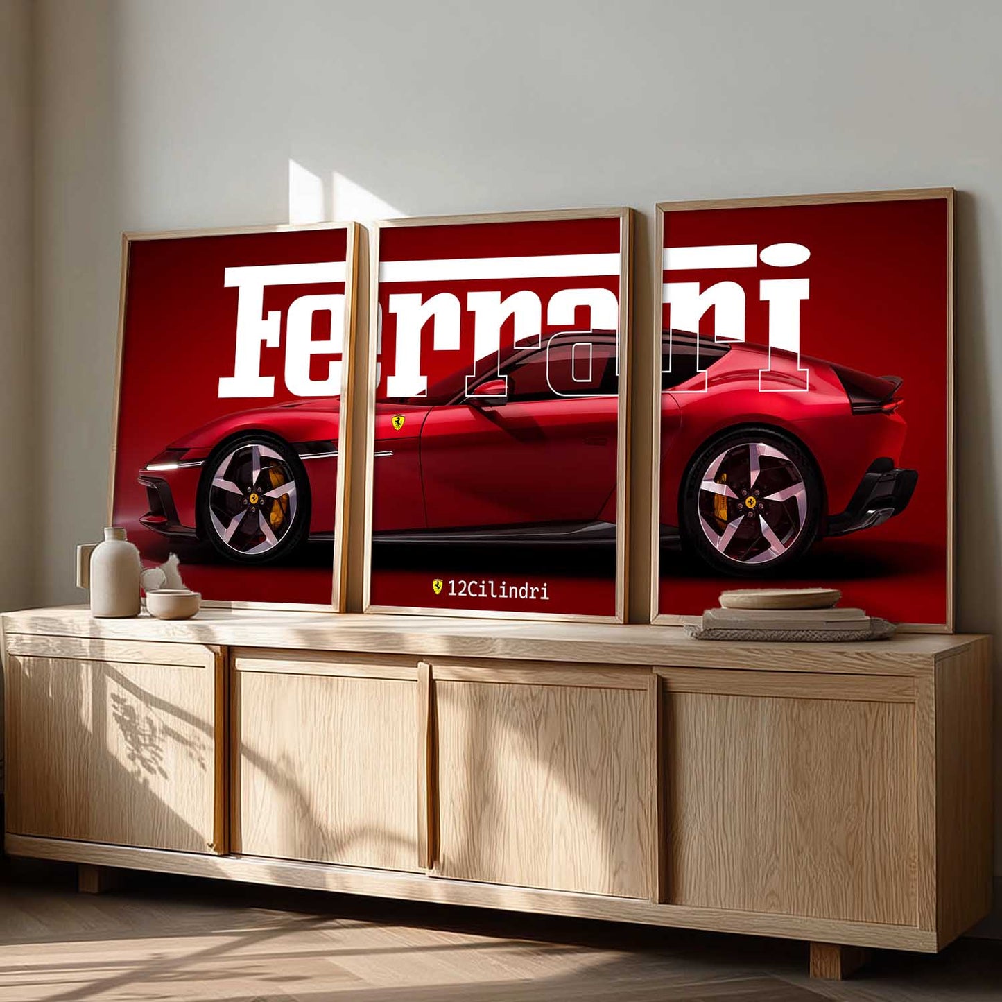 Big Ferrari Car Wall Art Paintings for Living Room Bedroom