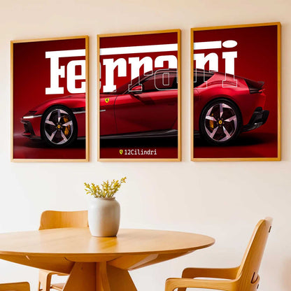 Big Ferrari Car Wall Art Paintings for Living Room Bedroom