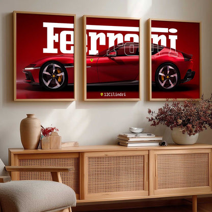 Big Ferrari Car Wall Art Paintings for Living Room Bedroom