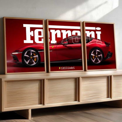 Big Ferrari Car Wall Art Paintings for Living Room Bedroom