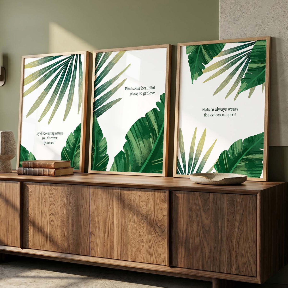Botanical Leaf Wall Arts with Frame
