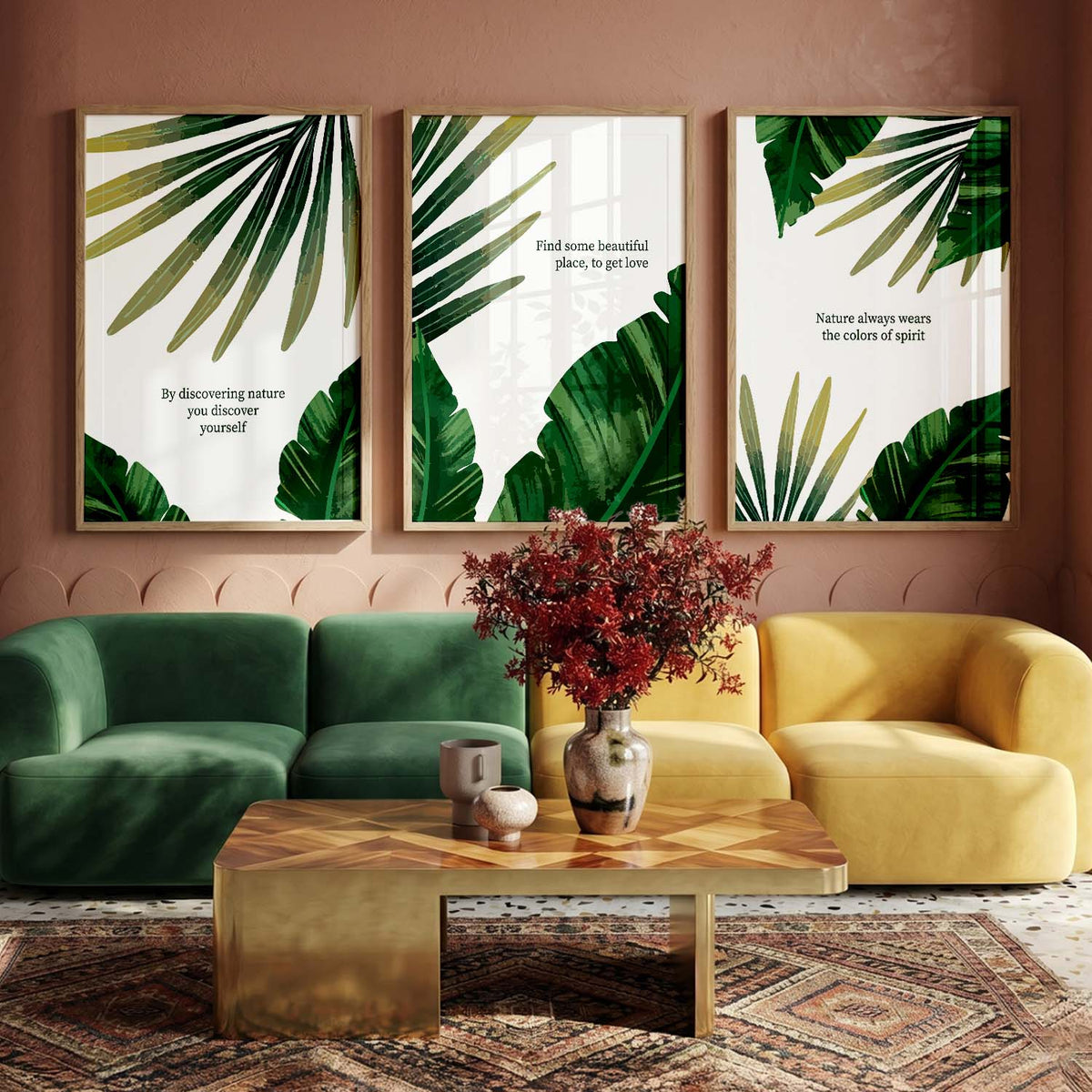 Botanical Leaf Wall Arts with Frame