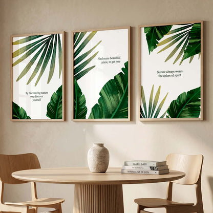 Botanical Leaf Wall Arts with Frame