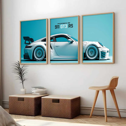 Big Porsche Car Wall Art Paintings for Living Room Bedroom