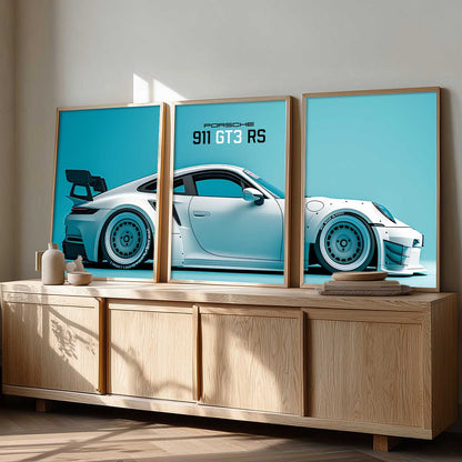 Big Porsche Car Wall Art Paintings for Living Room Bedroom