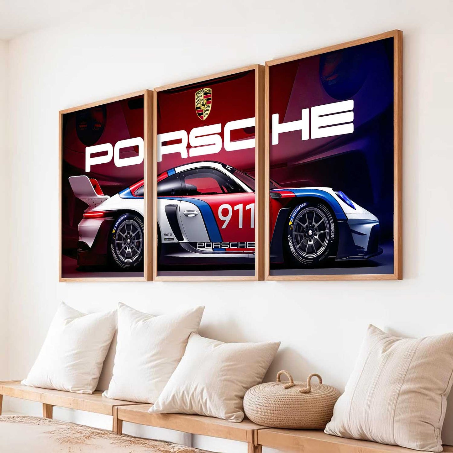 Big Porsche Car Wall Art Paintings for Living Room Bedroom