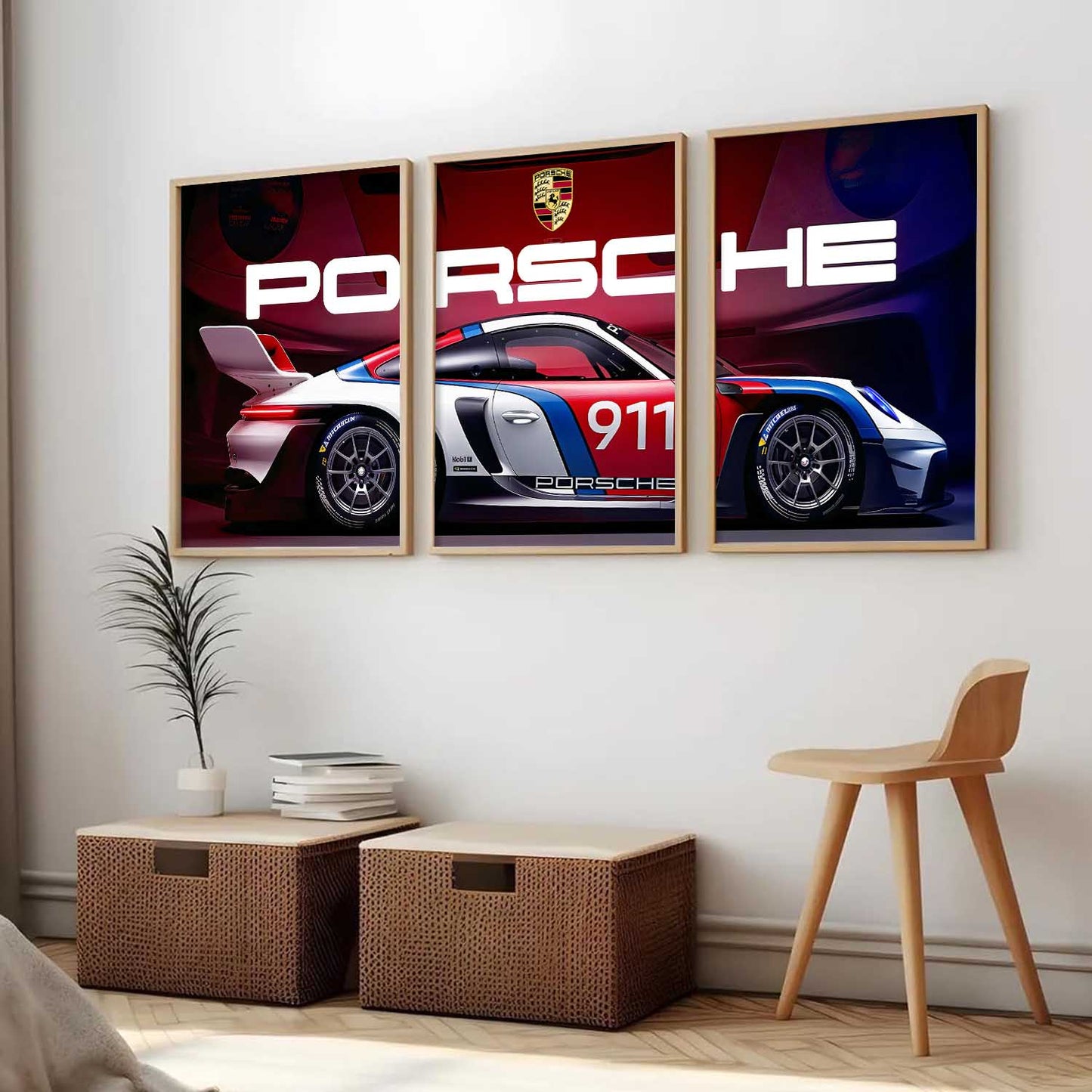 Big Porsche Car Wall Art Paintings for Living Room Bedroom