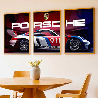 Big Porsche Car Wall Art Paintings for Living Room Bedroom