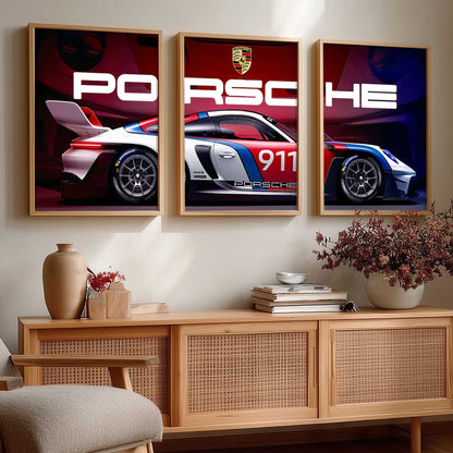 Big Porsche Car Wall Art Paintings for Living Room Bedroom