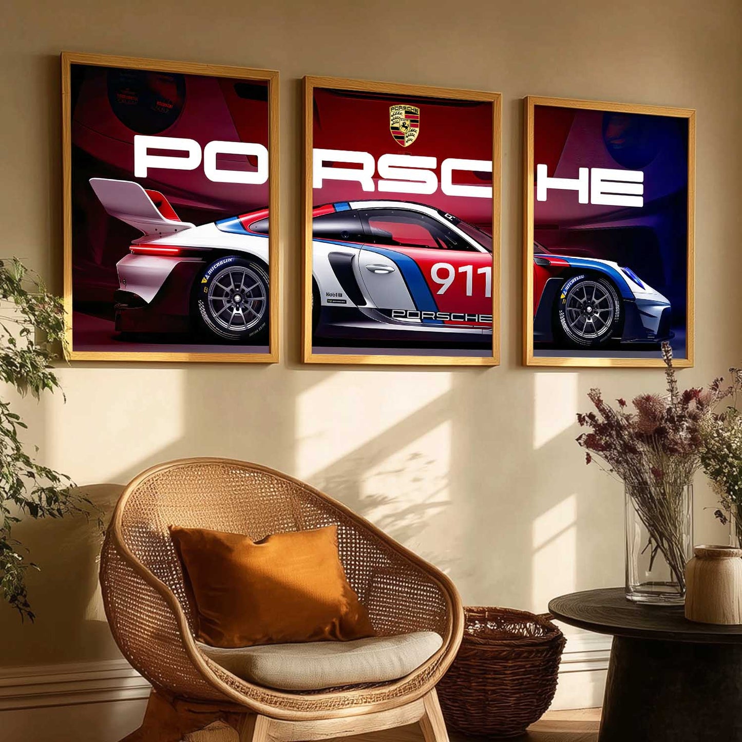 Big Porsche Car Wall Art Paintings for Living Room Bedroom
