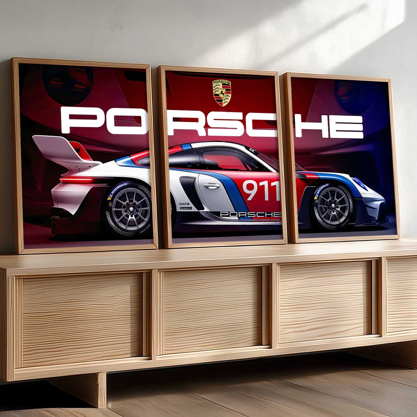 Big Porsche Car Wall Art Paintings for Living Room Bedroom