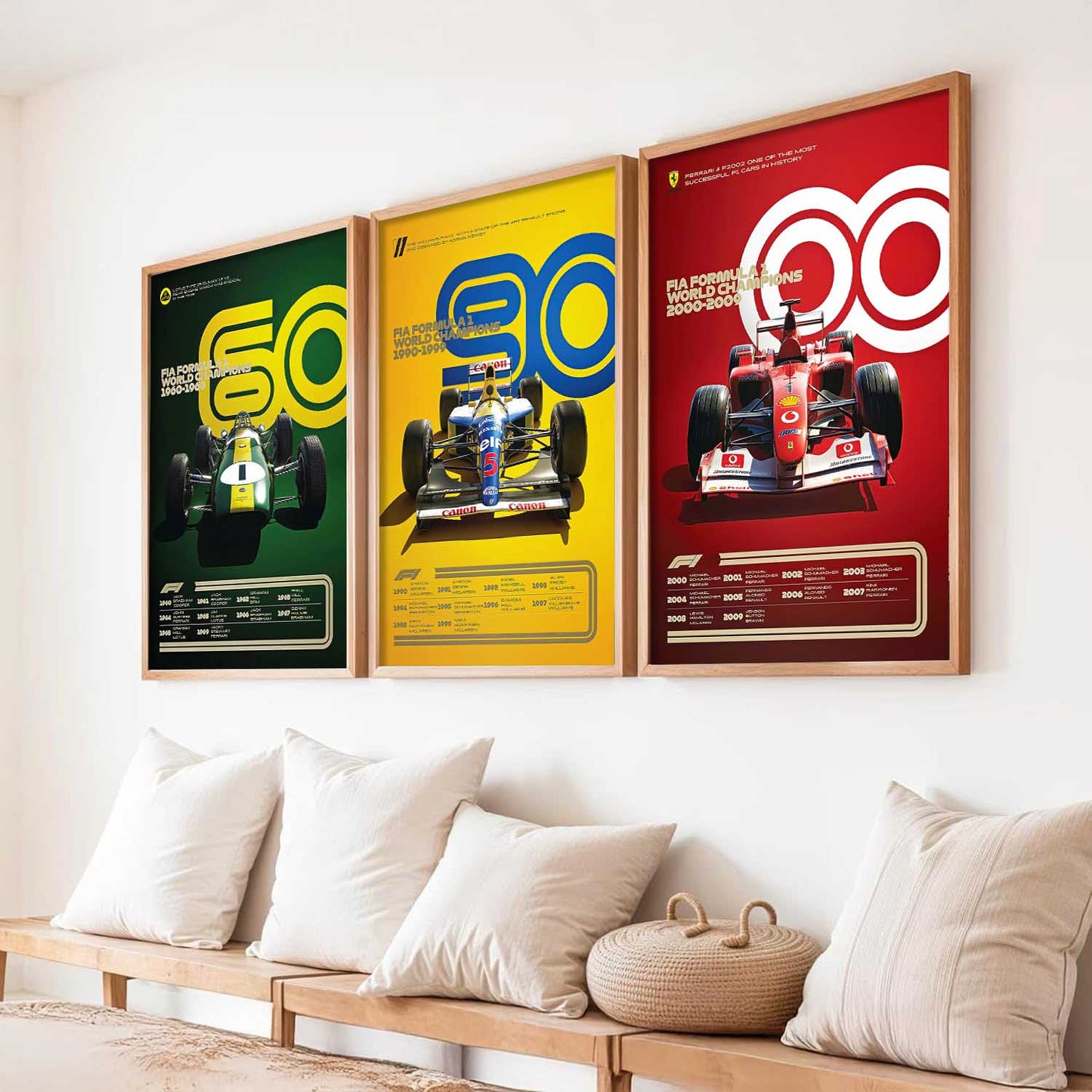 Big Formula 1 Cars Wall Art Paintings for Living Room Bedroom