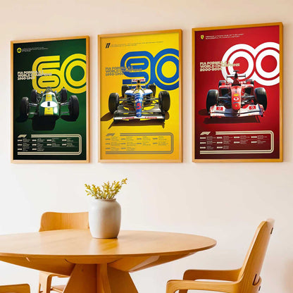 Big Formula 1 Cars Wall Art Paintings for Living Room Bedroom