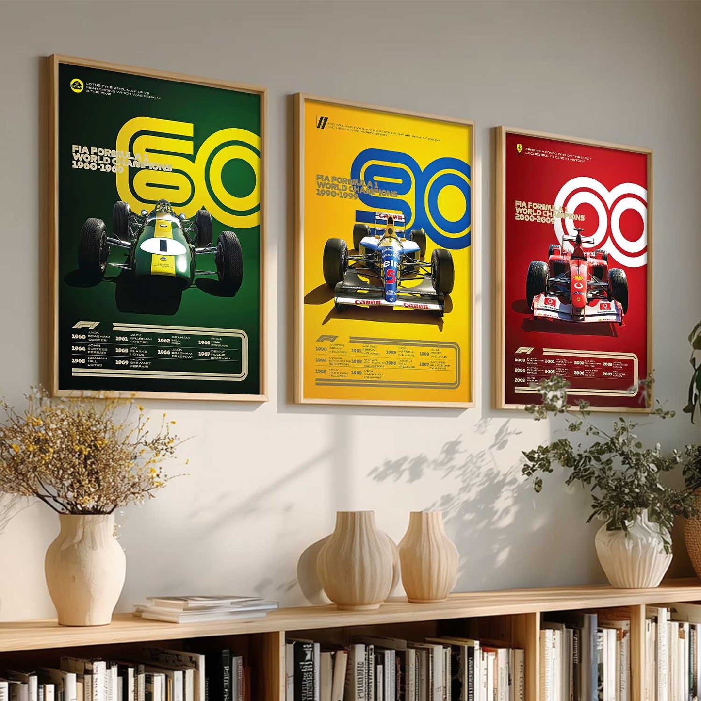 Big Formula 1 Cars Wall Art Paintings for Living Room Bedroom