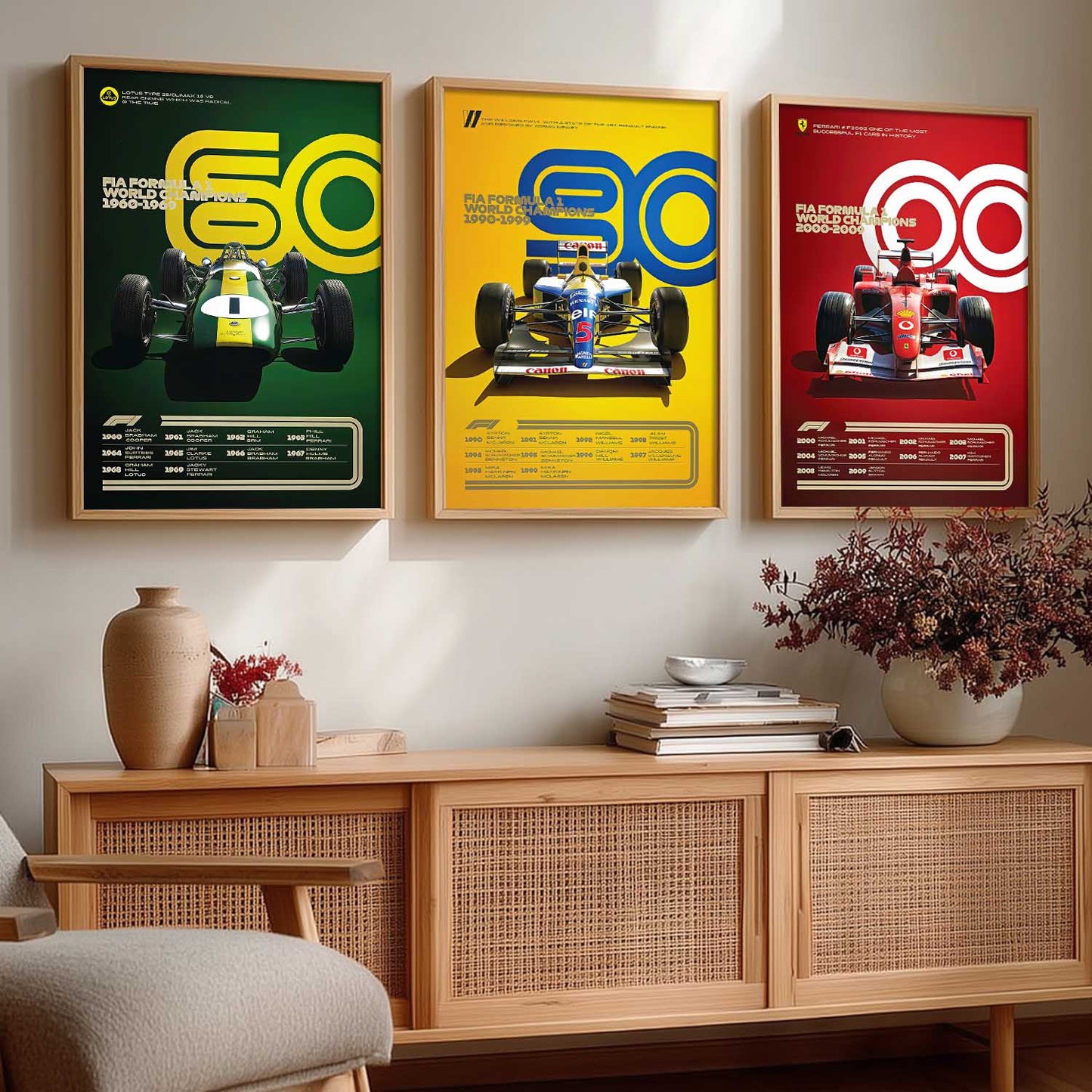 Big Formula 1 Cars Wall Art Paintings for Living Room Bedroom