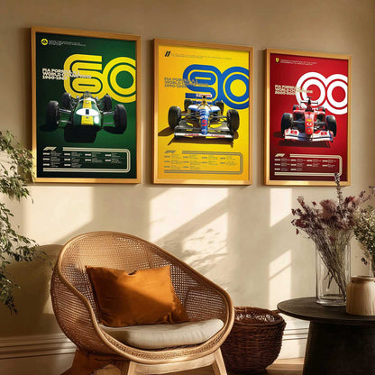 Big Formula 1 Cars Wall Art Paintings for Living Room Bedroom