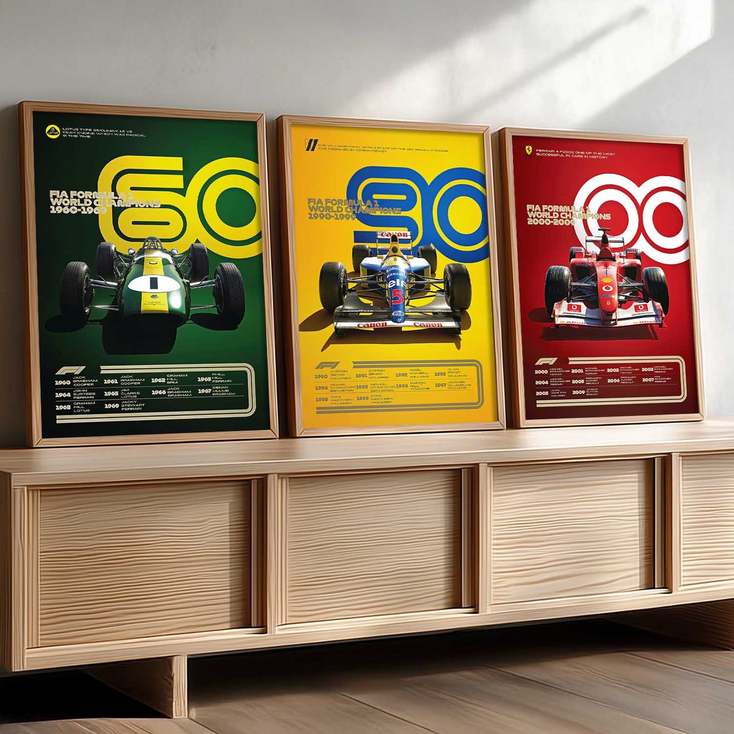 Big Formula 1 Cars Wall Art Paintings for Living Room Bedroom