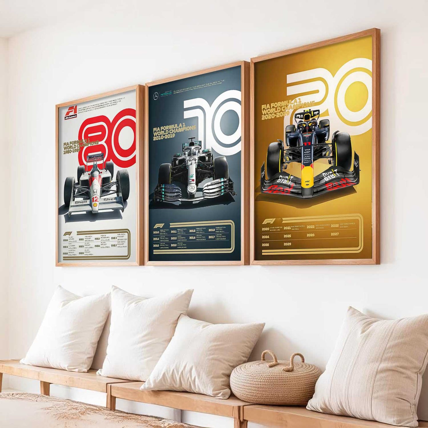 Big Formula 1 Cars Wall Art Paintings for Living Room Bedroom