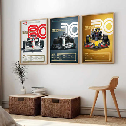 Big Formula 1 Cars Wall Art Paintings for Living Room Bedroom