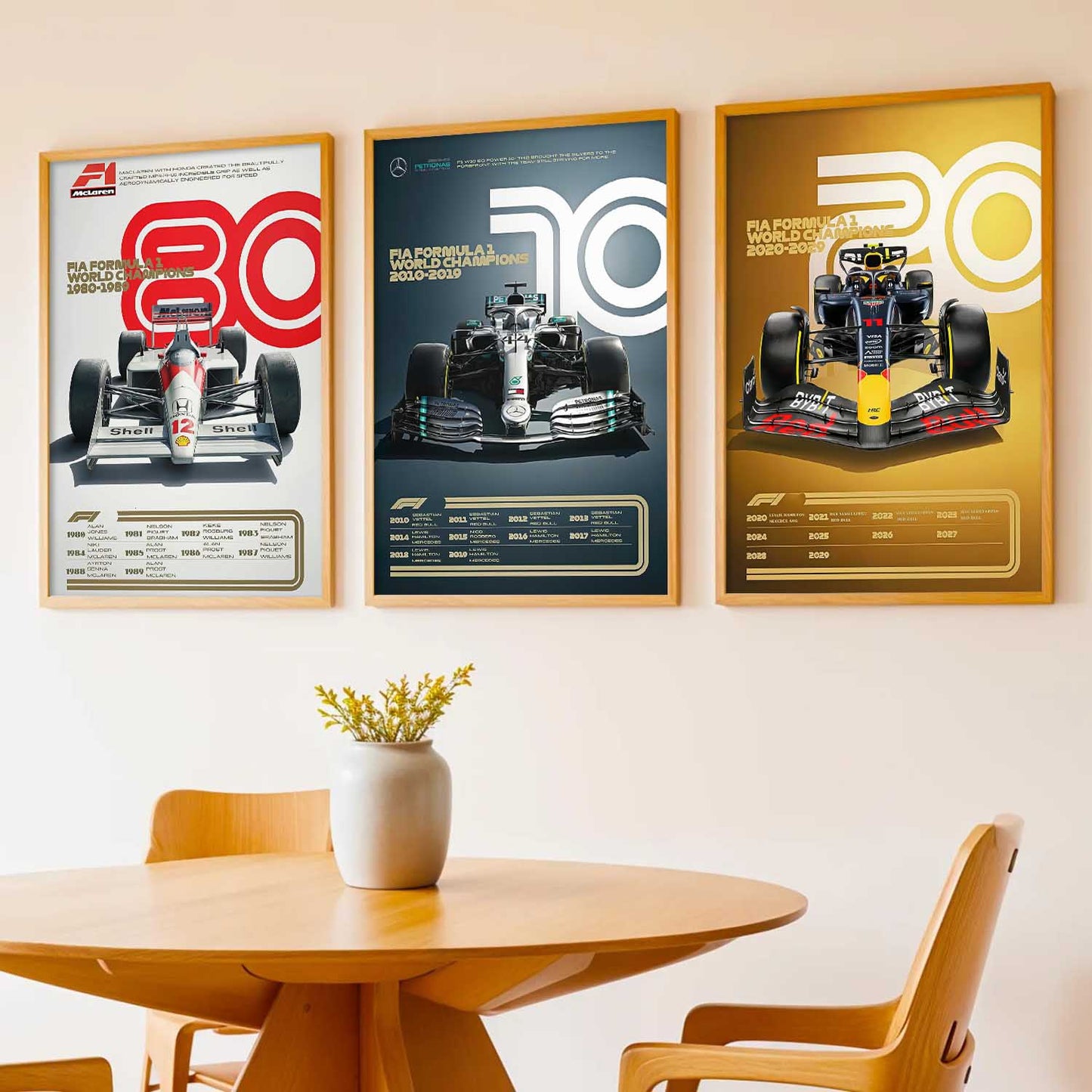 Big Formula 1 Cars Wall Art Paintings for Living Room Bedroom