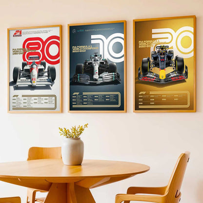 Big Formula 1 Cars Wall Art Paintings for Living Room Bedroom