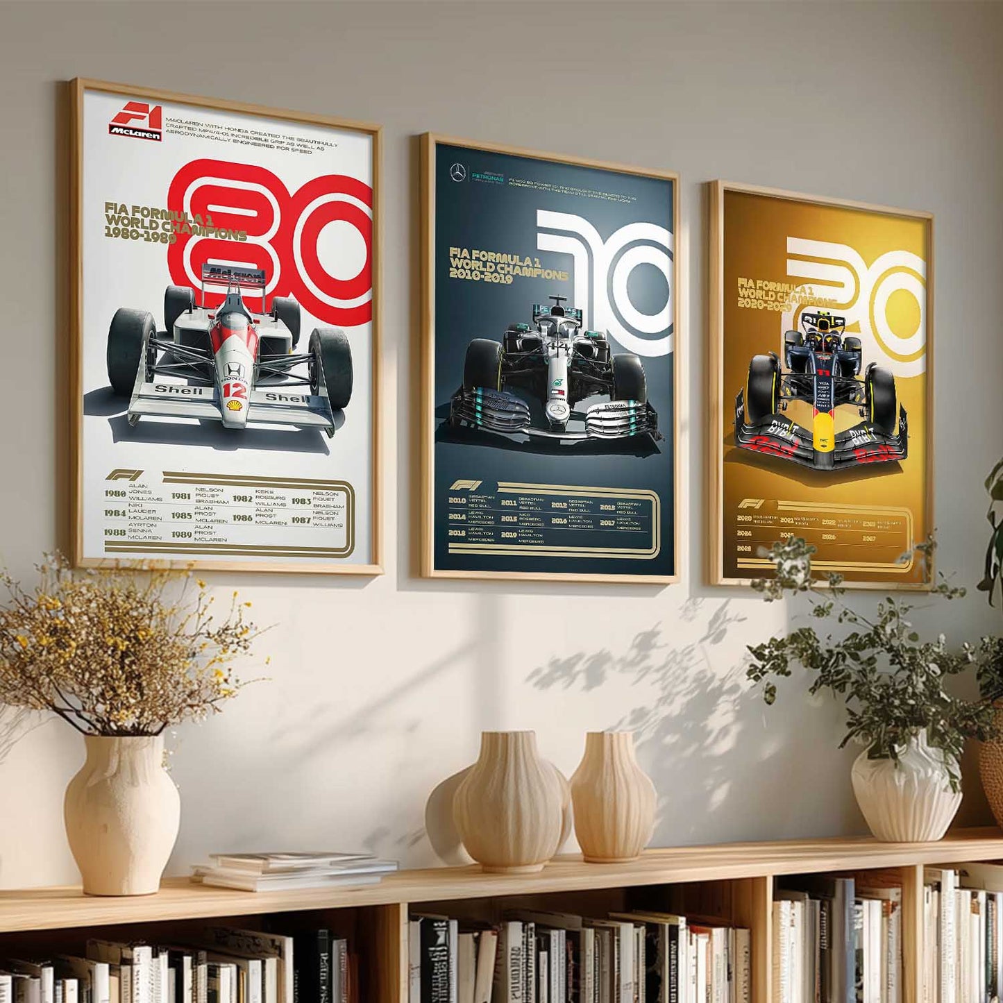 Big Formula 1 Cars Wall Art Paintings for Living Room Bedroom