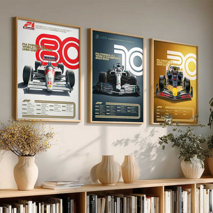 Big Formula 1 Cars Wall Art Paintings for Living Room Bedroom