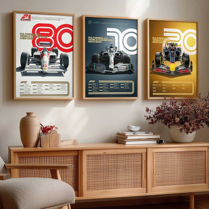 Big Formula 1 Cars Wall Art Paintings for Living Room Bedroom