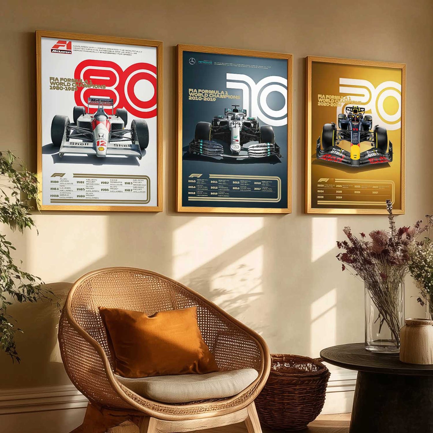 Big Formula 1 Cars Wall Art Paintings for Living Room Bedroom