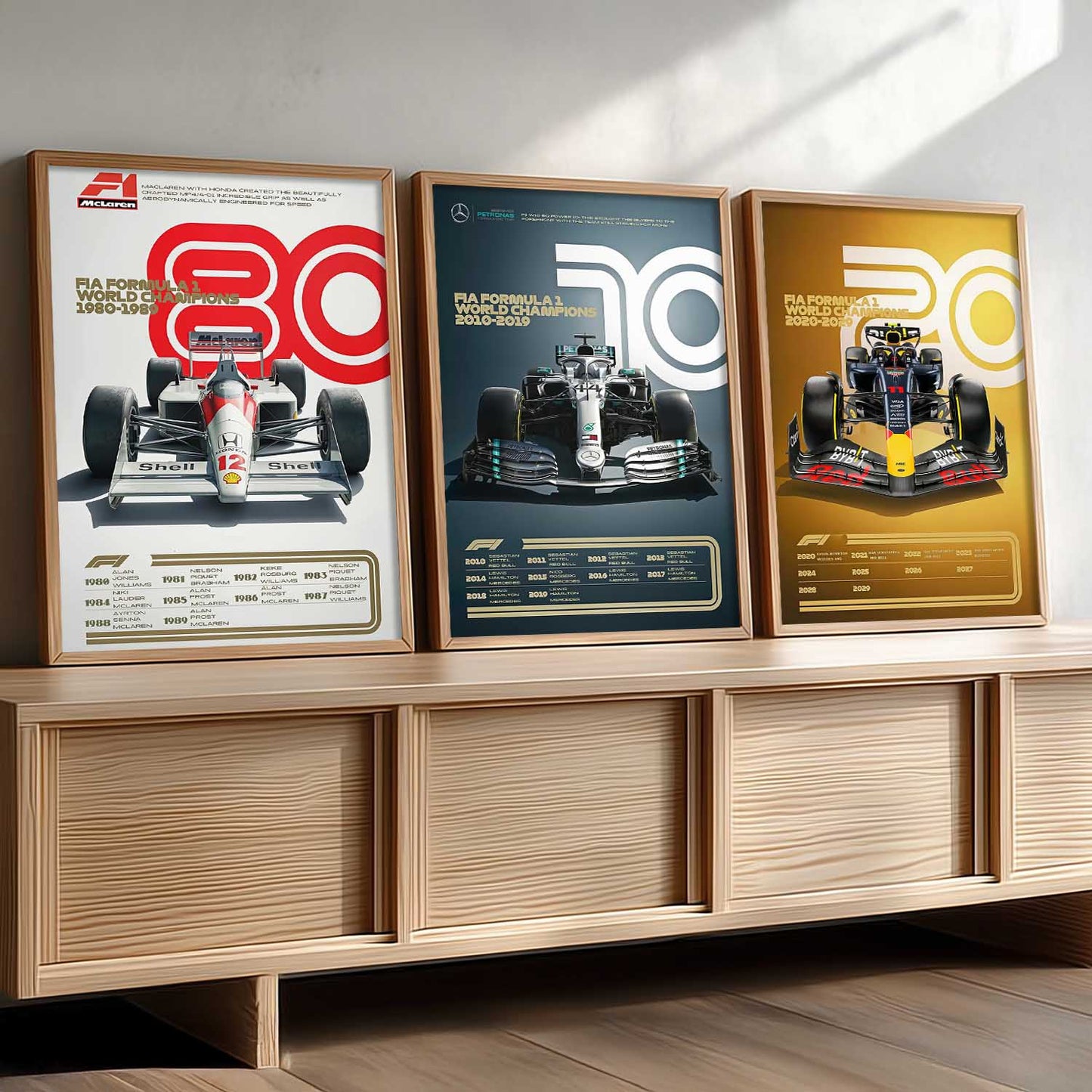 Big Formula 1 Cars Wall Art Paintings for Living Room Bedroom