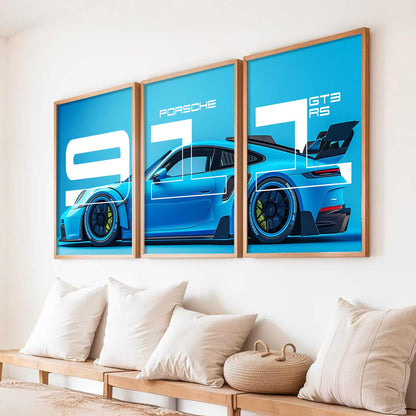 Big Porsche Car  Wall Art Paintings for Living Room Bedroom