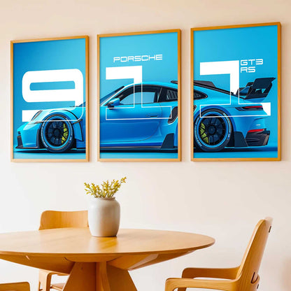 Big Porsche Car  Wall Art Paintings for Living Room Bedroom