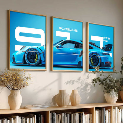 Big Porsche Car  Wall Art Paintings for Living Room Bedroom