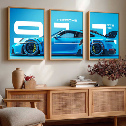 Big Porsche Car  Wall Art Paintings for Living Room Bedroom